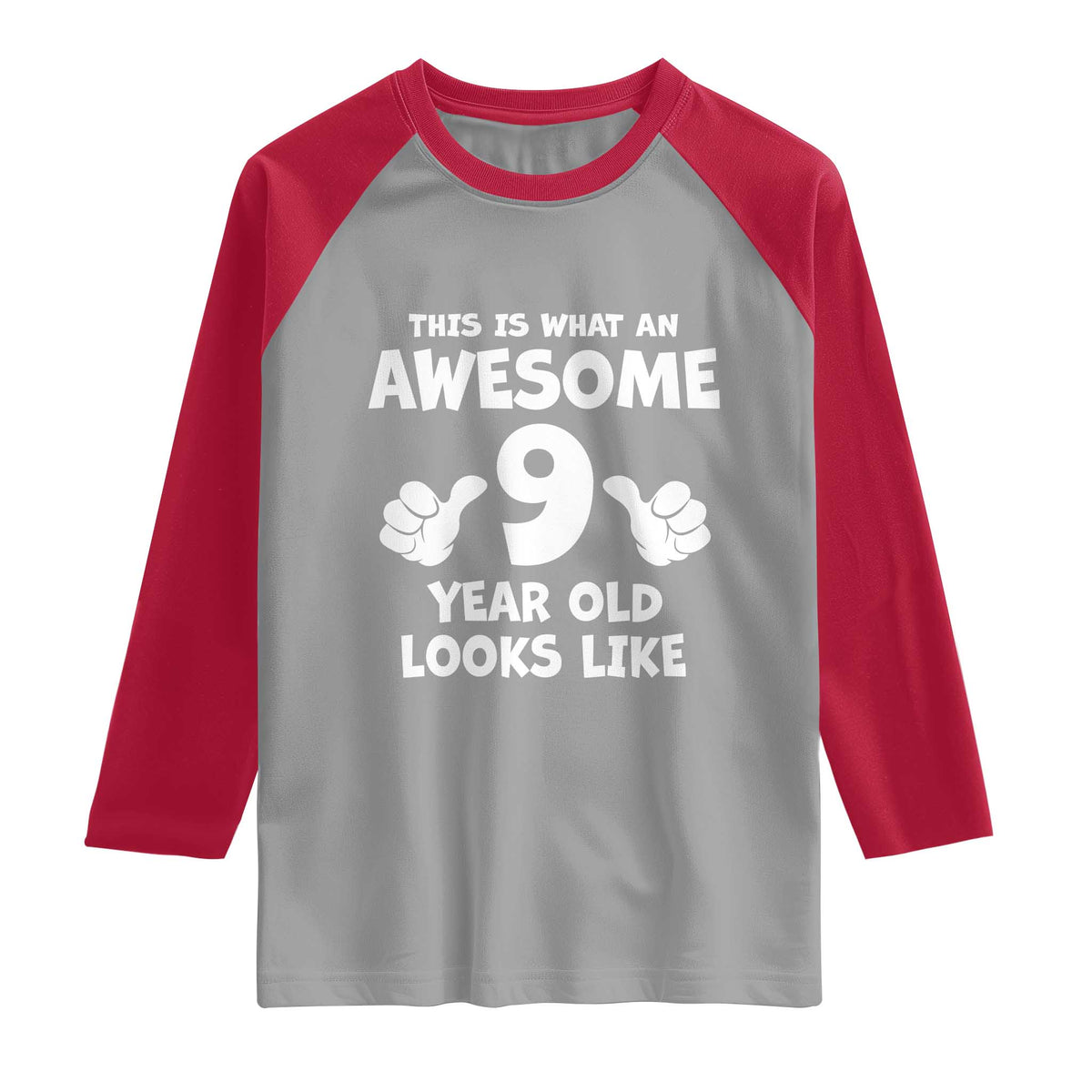 9th Birthday Gifts Raglan Shirt Awesome 9 Year Old Bday Son Boy Girl 9yr