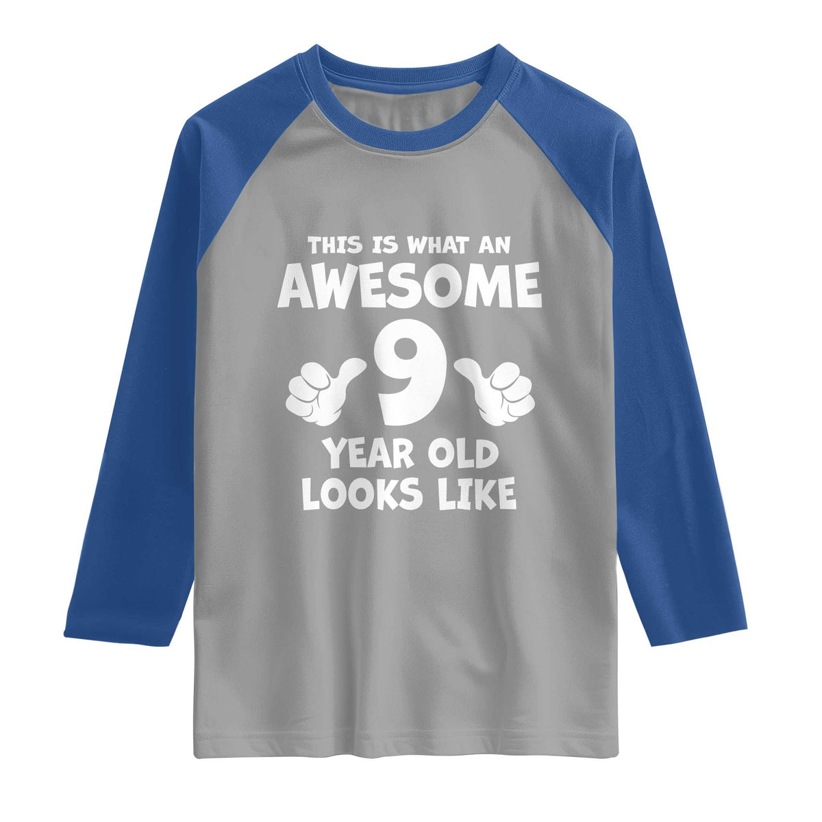 9th Birthday Gifts Raglan Shirt Awesome 9 Year Old Bday Son Boy Girl 9yr
