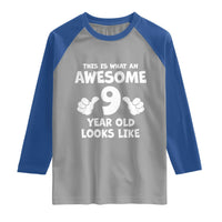 9th Birthday Gifts Raglan Shirt Awesome 9 Year Old Bday Son Boy Girl 9yr
