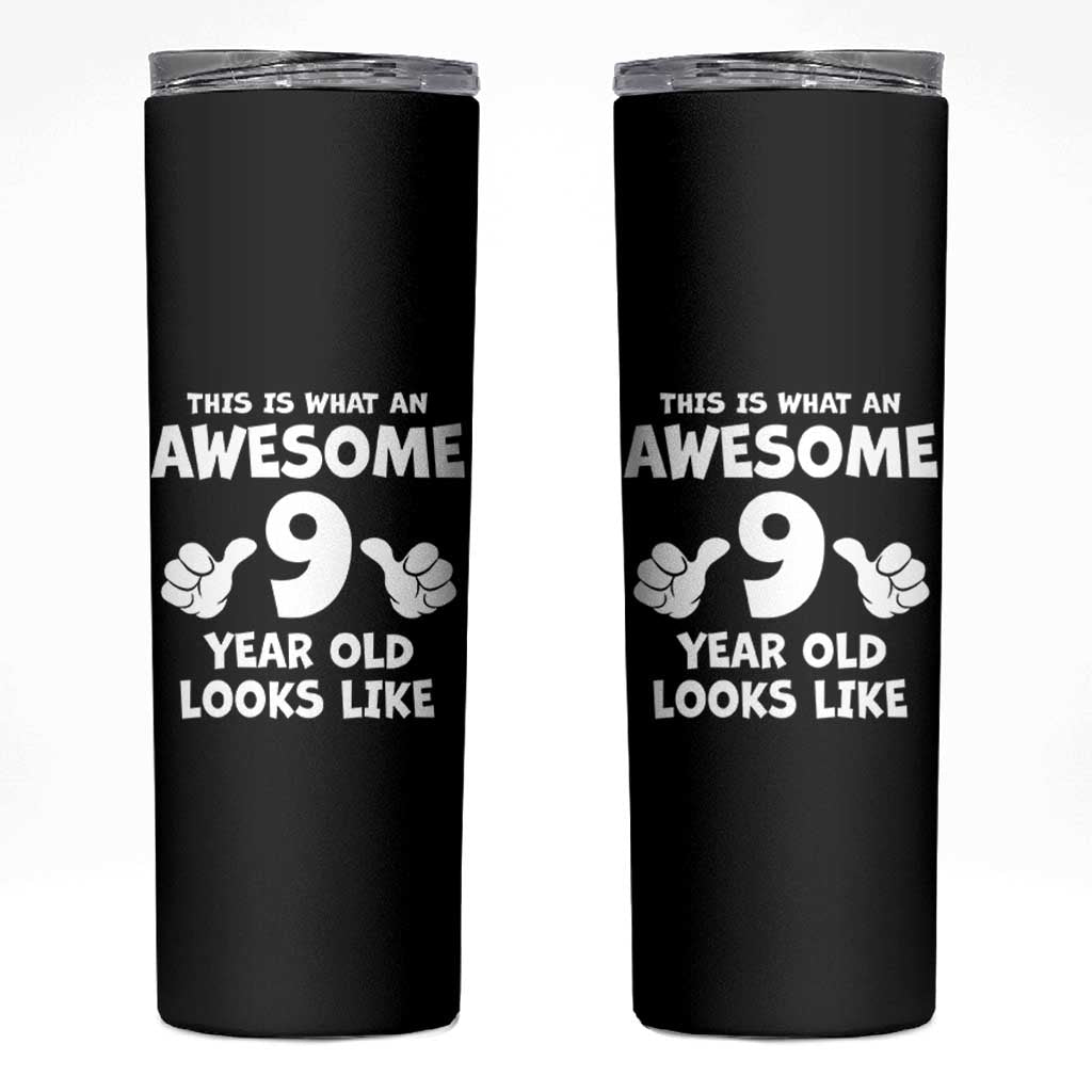 9th Birthday Gifts Skinny Tumbler Awesome 9 Year Old Bday Son Boy Girl 9yr