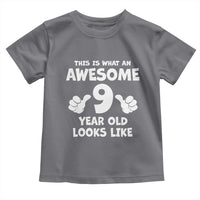 9th Birthday Gifts Toddler T Shirt Awesome 9 Year Old Bday Son Boy Girl 9yr