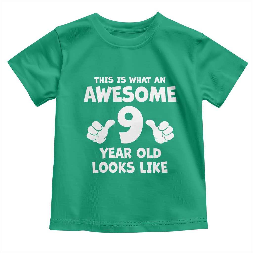 9th Birthday Gifts Toddler T Shirt Awesome 9 Year Old Bday Son Boy Girl 9yr