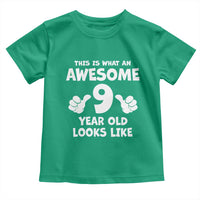 9th Birthday Gifts Toddler T Shirt Awesome 9 Year Old Bday Son Boy Girl 9yr