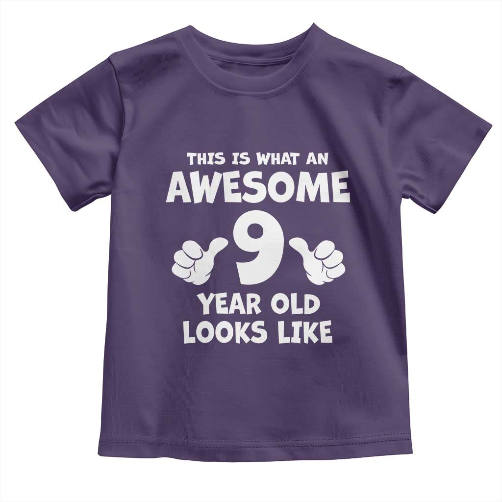 9th Birthday Gifts Toddler T Shirt Awesome 9 Year Old Bday Son Boy Girl 9yr