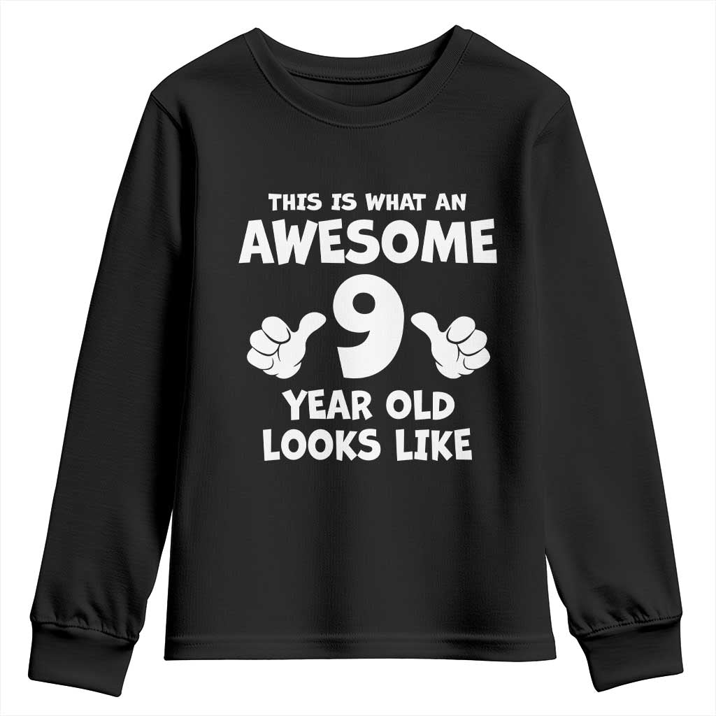 9th Birthday Gifts Youth Sweatshirt Awesome 9 Year Old Bday Son Boy Girl 9yr