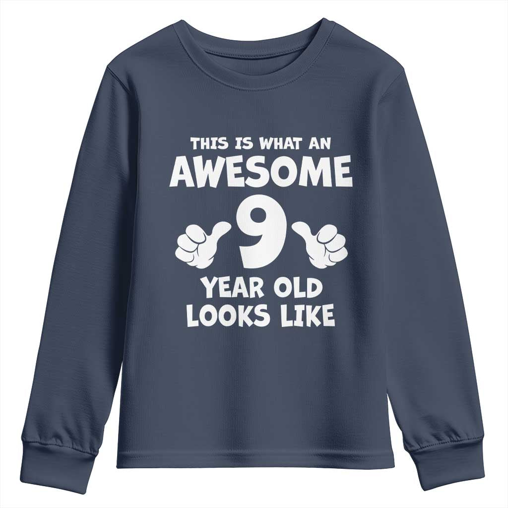 9th Birthday Gifts Youth Sweatshirt Awesome 9 Year Old Bday Son Boy Girl 9yr
