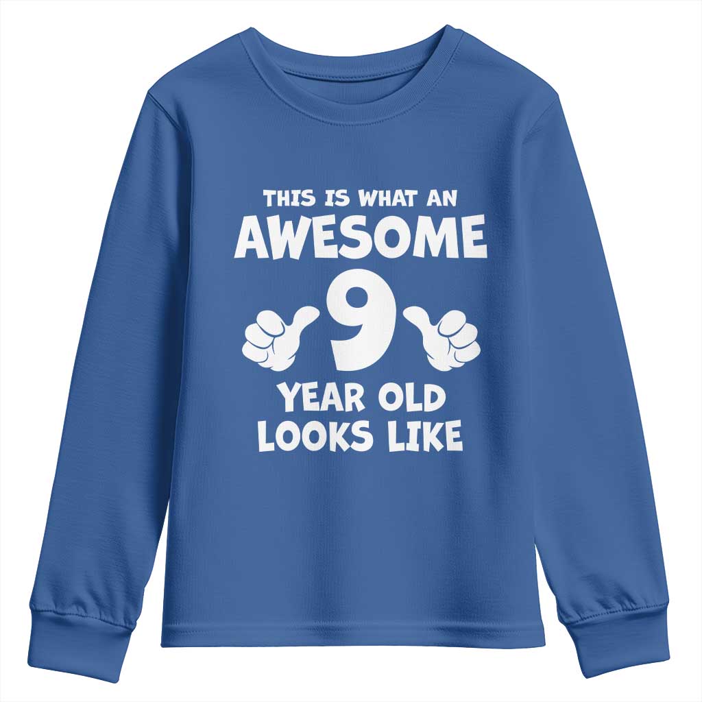 9th Birthday Gifts Youth Sweatshirt Awesome 9 Year Old Bday Son Boy Girl 9yr