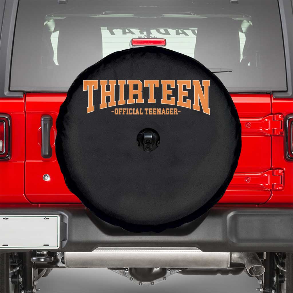 Thirteen Official Teenager Spare Tire Cover Vintage Retro Varsity 13th Birthday Gift Teen Girl
