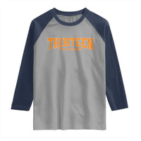 Thirteen Official Teenager Raglan Shirt Vintage Retro Varsity 13th Birthday Gift Teen Girl