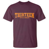Thirteen Official Teenager T Shirt Vintage Retro Varsity 13th Birthday Gift Teen Girl