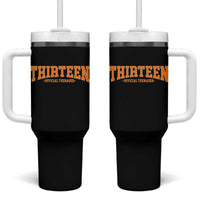 Thirteen Official Teenager Tumbler With Handle Vintage Retro Varsity 13th Birthday Gift Teen Girl