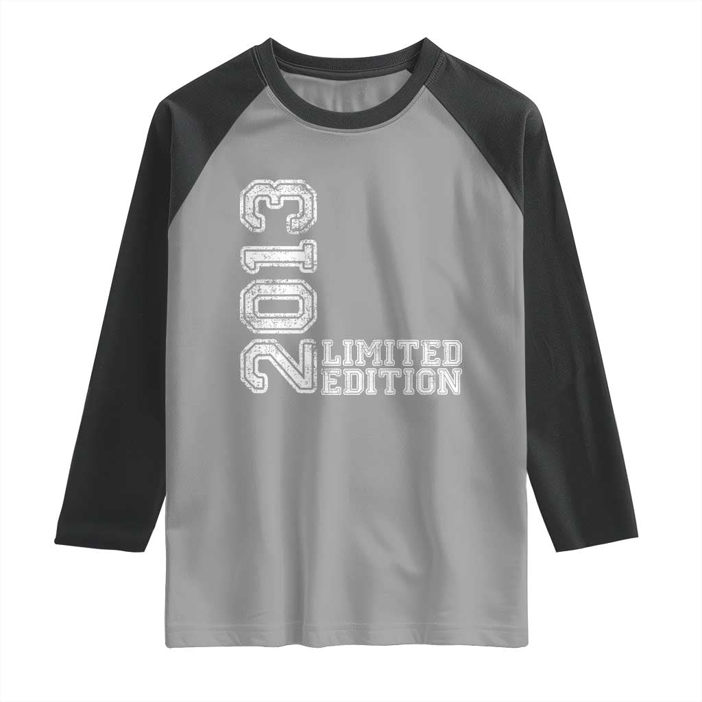 2013 Limited Edition Raglan Shirt Limited Edition 13th Birthday Boys Girl
