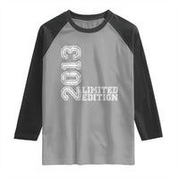 2013 Limited Edition Raglan Shirt Limited Edition 13th Birthday Boys Girl