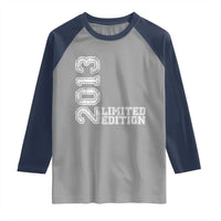 2013 Limited Edition Raglan Shirt Limited Edition 13th Birthday Boys Girl