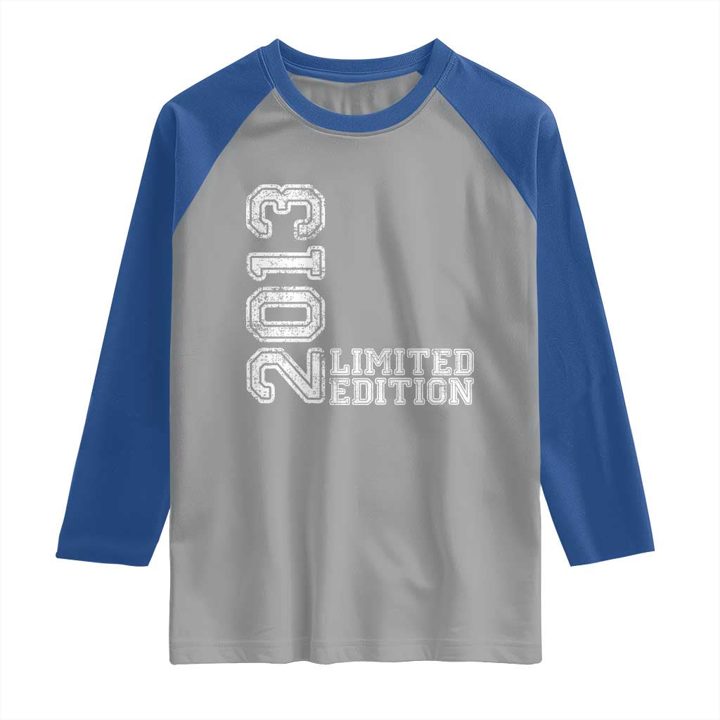 2013 Limited Edition Raglan Shirt Limited Edition 13th Birthday Boys Girl