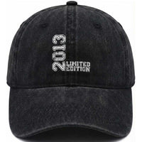 2013 Limited Edition Washed Cotton Baseball Cap Limited Edition 13th Birthday Boys Girl