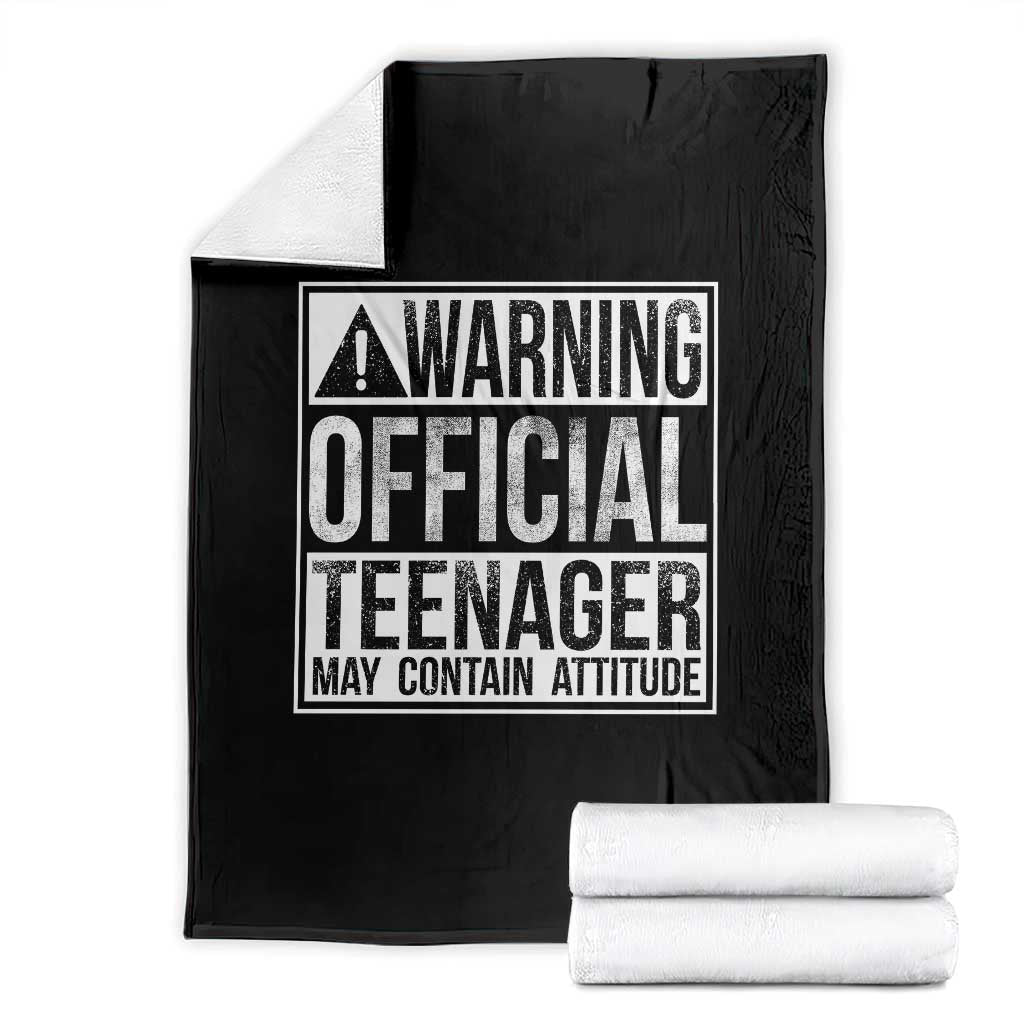 13th Birthday Throw Blanket Warning Official Teenager Boy 13yr