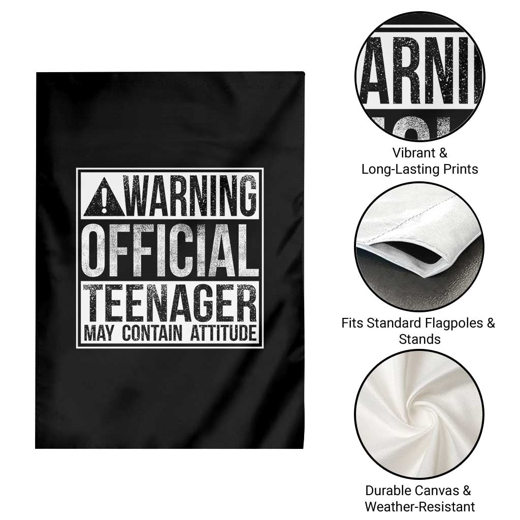 13th Birthday Garden Flag Warning Official Teenager Boy 13yr