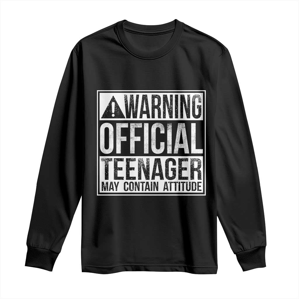 13th Birthday Long Sleeve Shirt Warning Official Teenager Boy 13yr