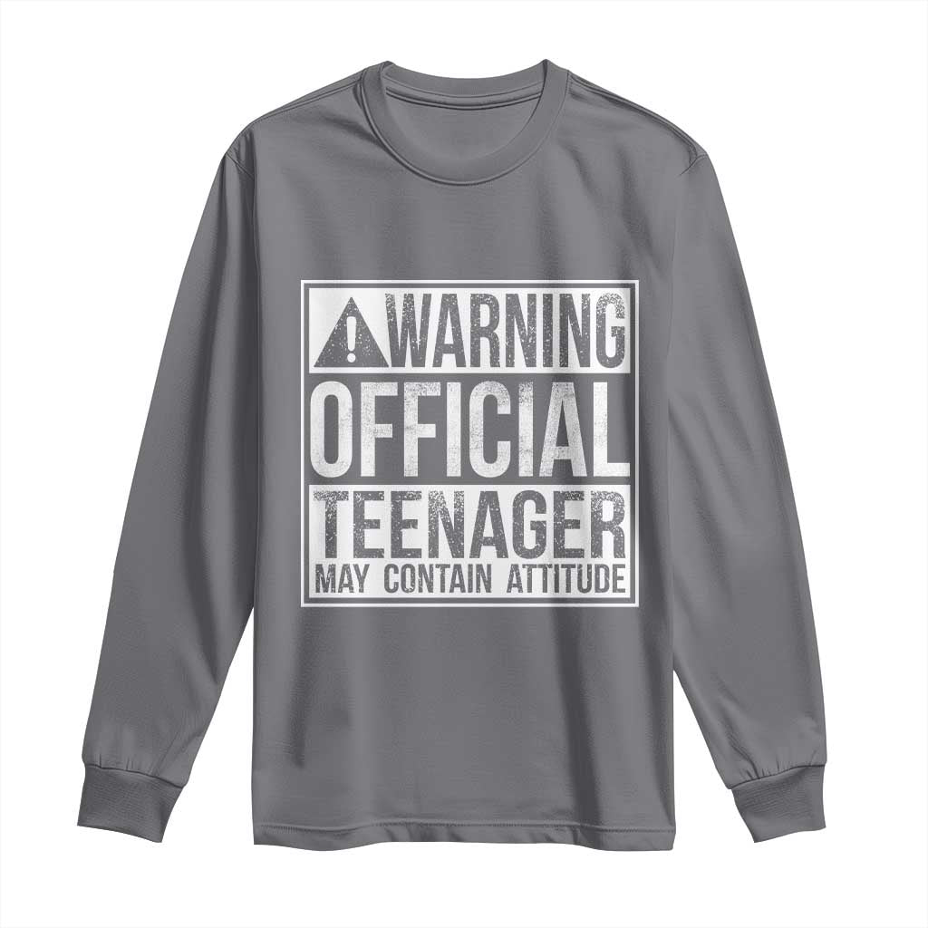 13th Birthday Long Sleeve Shirt Warning Official Teenager Boy 13yr