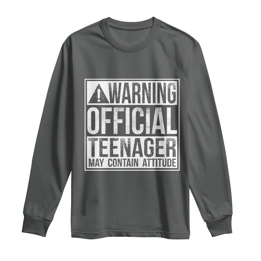 13th Birthday Long Sleeve Shirt Warning Official Teenager Boy 13yr