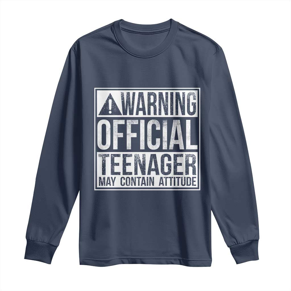 13th Birthday Long Sleeve Shirt Warning Official Teenager Boy 13yr