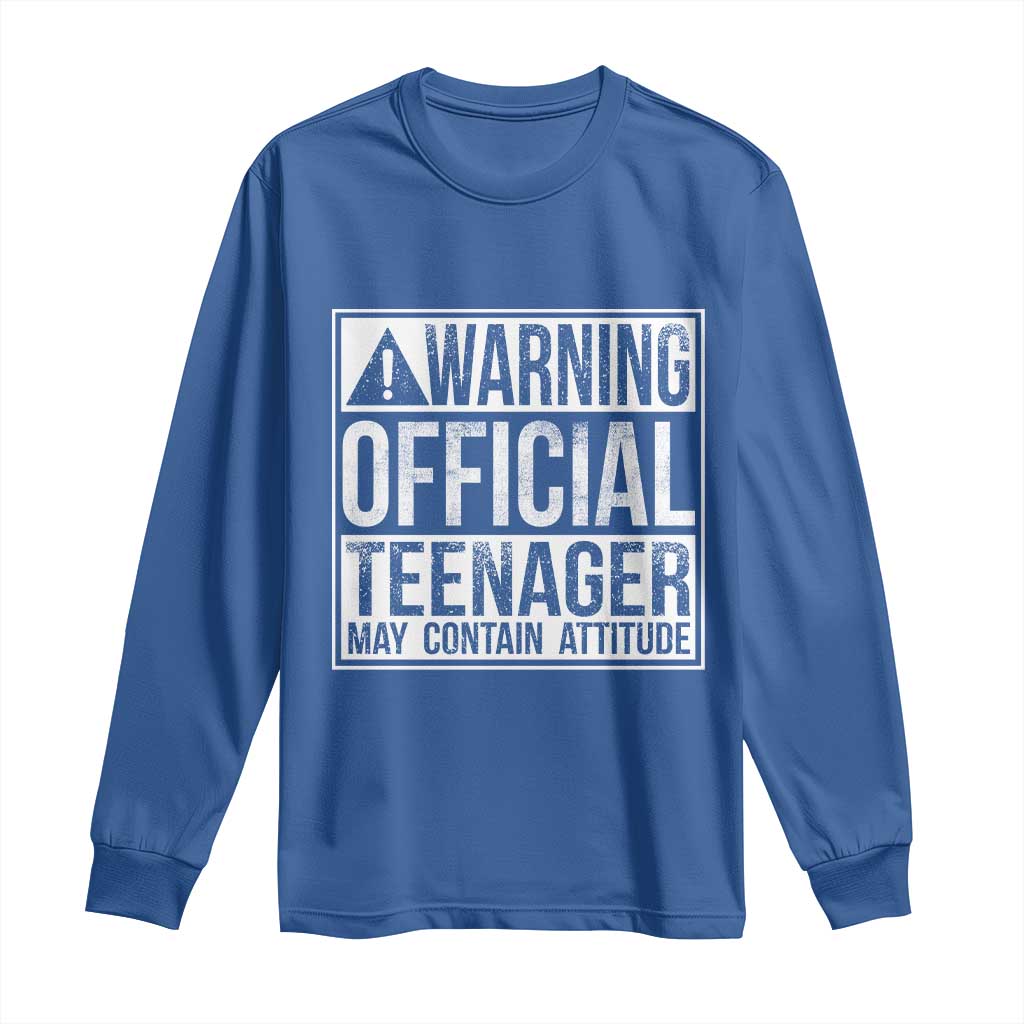 13th Birthday Long Sleeve Shirt Warning Official Teenager Boy 13yr