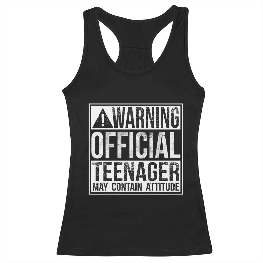 13th Birthday Racerback Tank Top Warning Official Teenager Boy 13yr