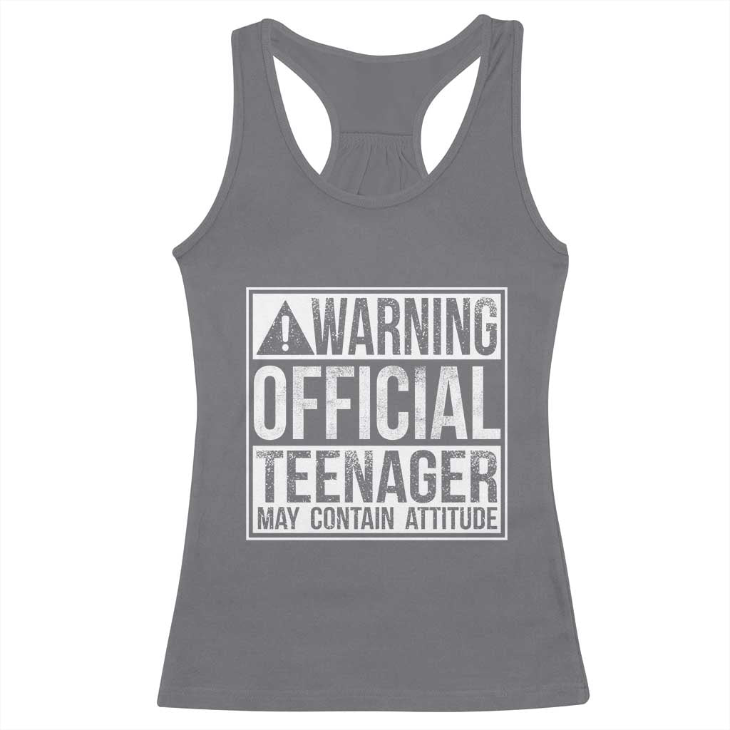 13th Birthday Racerback Tank Top Warning Official Teenager Boy 13yr