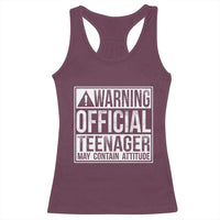 13th Birthday Racerback Tank Top Warning Official Teenager Boy 13yr