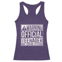 13th Birthday Racerback Tank Top Warning Official Teenager Boy 13yr