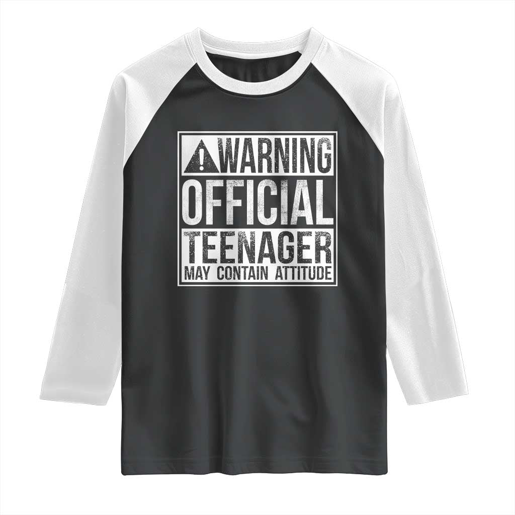 13th Birthday Raglan Shirt Warning Official Teenager Boy 13yr