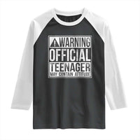 13th Birthday Raglan Shirt Warning Official Teenager Boy 13yr