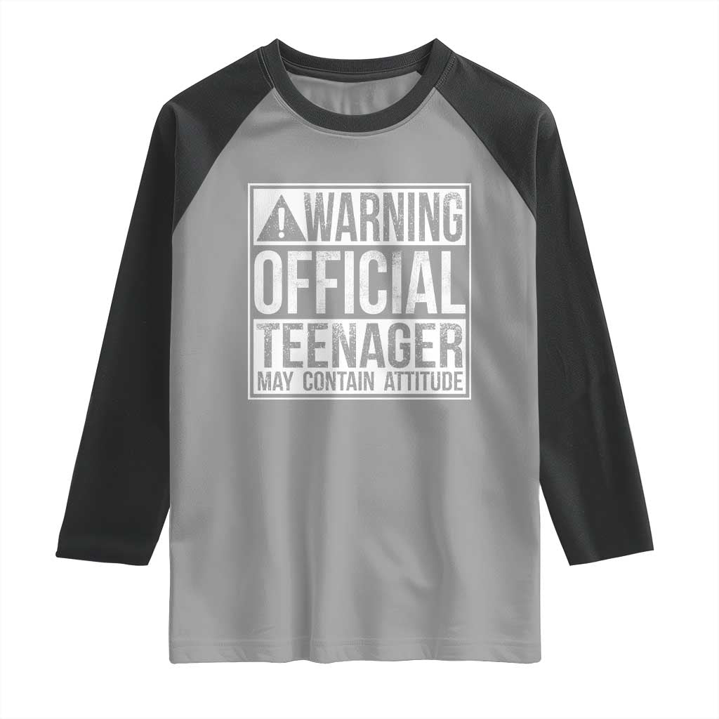 13th Birthday Raglan Shirt Warning Official Teenager Boy 13yr