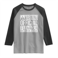 13th Birthday Raglan Shirt Warning Official Teenager Boy 13yr