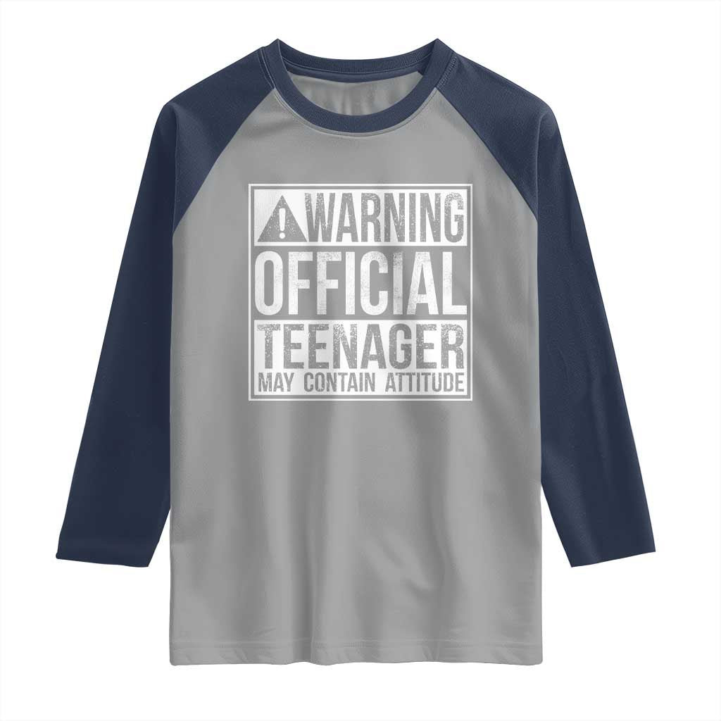 13th Birthday Raglan Shirt Warning Official Teenager Boy 13yr