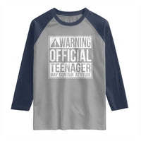 13th Birthday Raglan Shirt Warning Official Teenager Boy 13yr