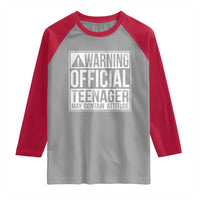 13th Birthday Raglan Shirt Warning Official Teenager Boy 13yr