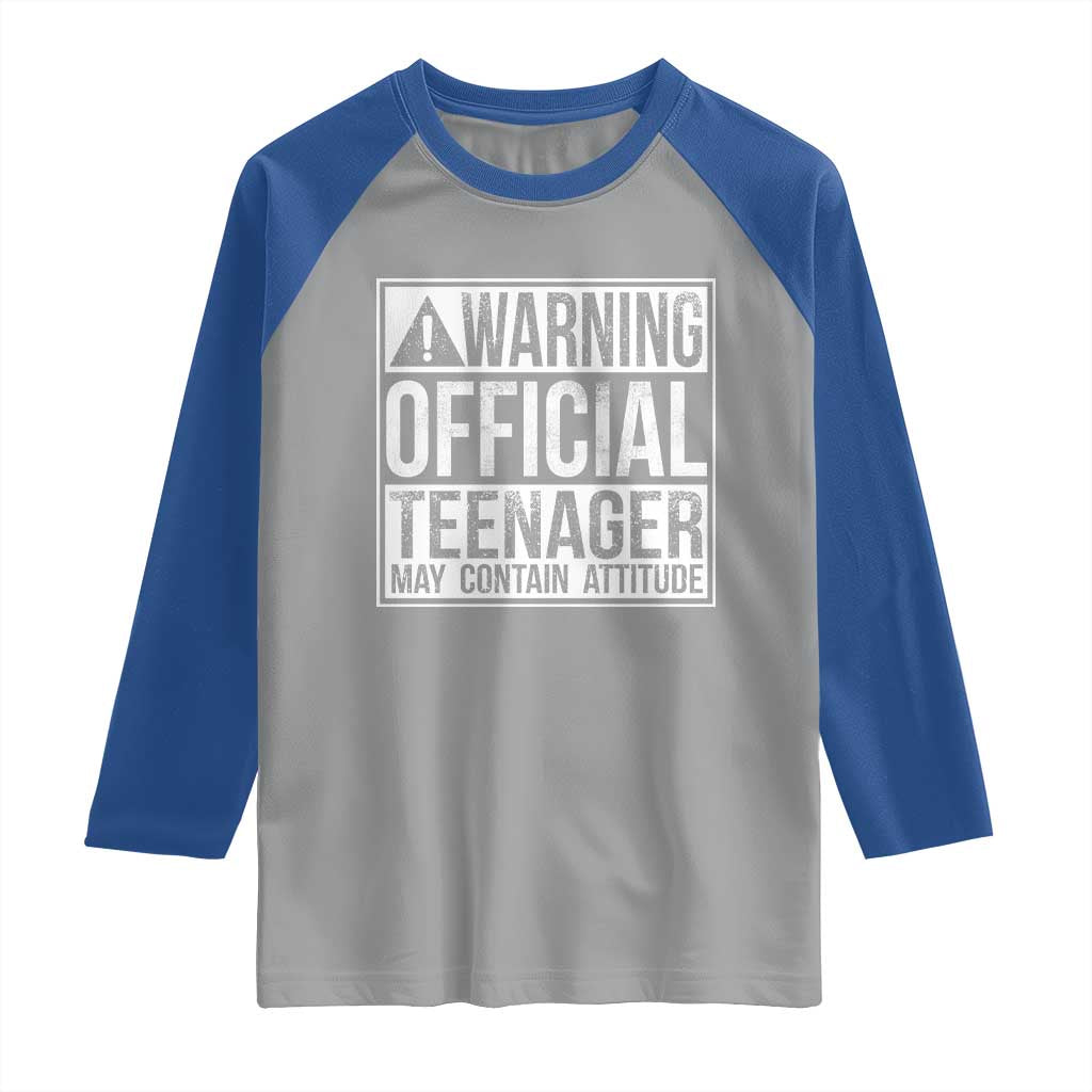 13th Birthday Raglan Shirt Warning Official Teenager Boy 13yr