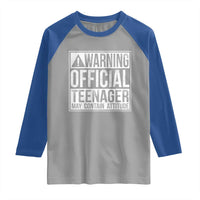 13th Birthday Raglan Shirt Warning Official Teenager Boy 13yr
