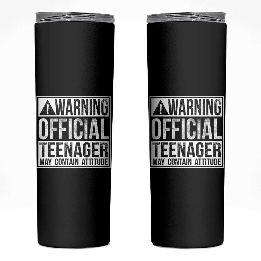 13th Birthday Skinny Tumbler Warning Official Teenager Boy 13yr