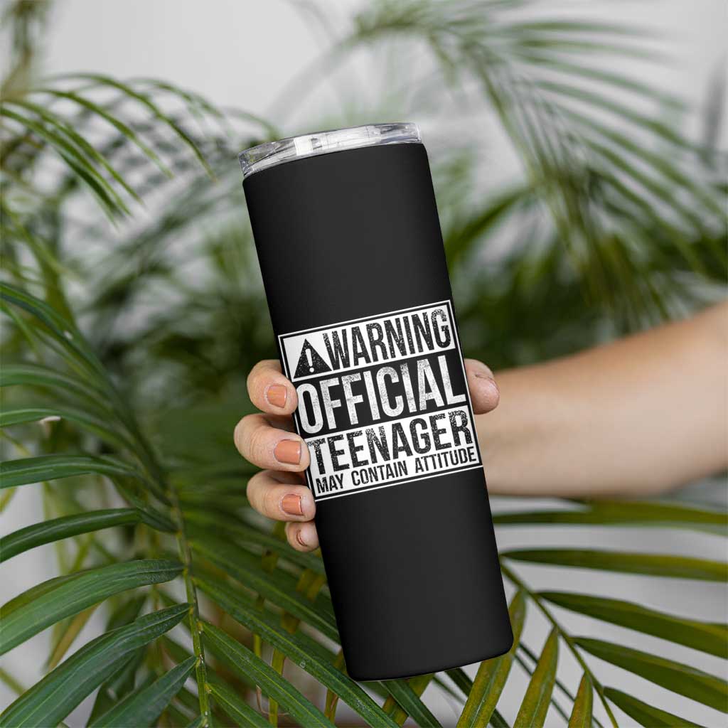 13th Birthday Skinny Tumbler Warning Official Teenager Boy 13yr