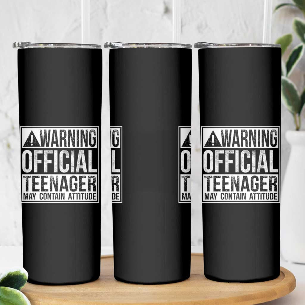 13th Birthday Skinny Tumbler Warning Official Teenager Boy 13yr