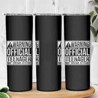 13th Birthday Skinny Tumbler Warning Official Teenager Boy 13yr