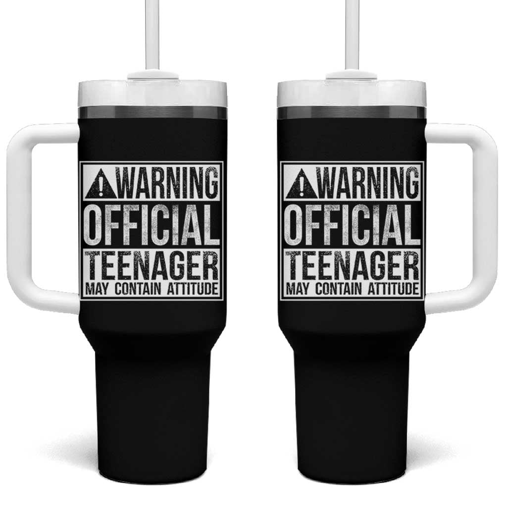 13th Birthday Tumbler With Handle Warning Official Teenager Boy 13yr