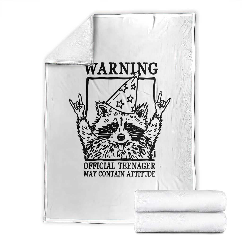 Vintage Raccoon 13th Birthday Throw Blanket 13 Year Old Official Teenager Gifts