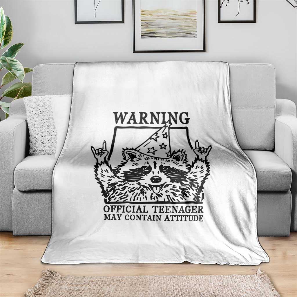 Vintage Raccoon 13th Birthday Throw Blanket 13 Year Old Official Teenager Gifts