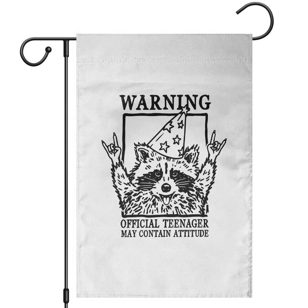Vintage Raccoon 13th Birthday Garden Flag 13 Year Old Official Teenager Gifts