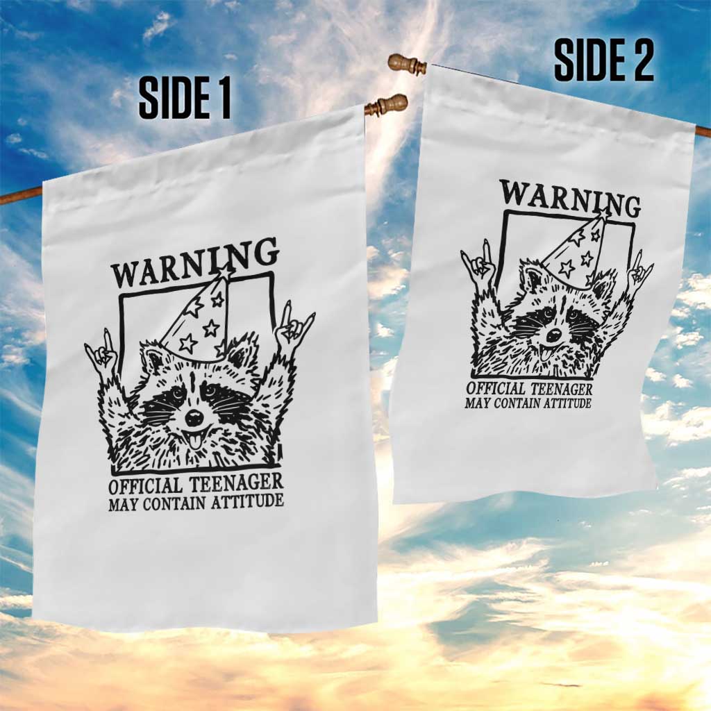 Vintage Raccoon 13th Birthday Garden Flag 13 Year Old Official Teenager Gifts