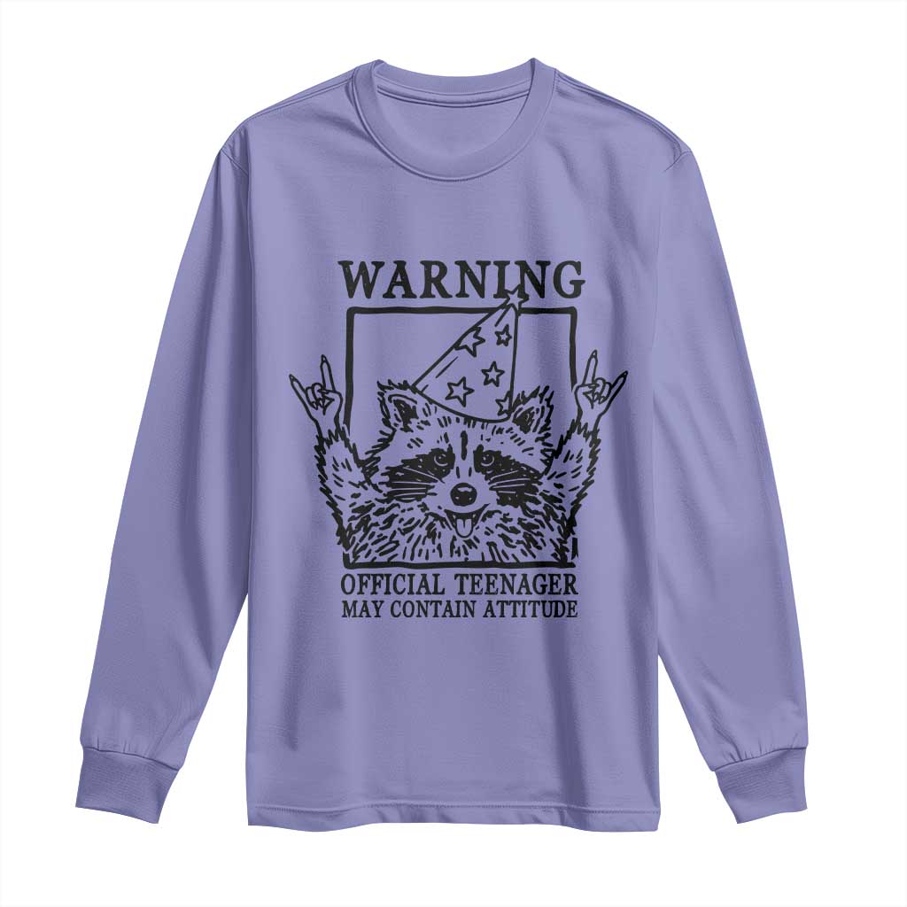 Vintage Raccoon 13th Birthday Long Sleeve Shirt 13 Year Old Official Teenager Gifts